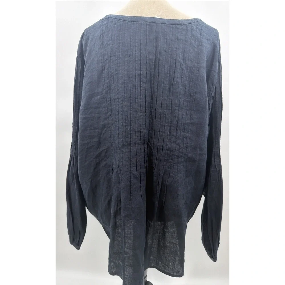 VINEYARD VINES Womens' Black Tunic Cover Up Shirt Linen Size 3X - Picture 6 of 8